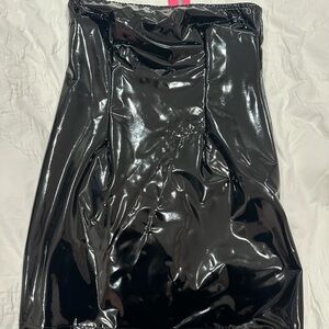 Black mini latex dress